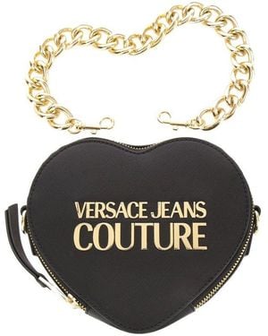 Versace Jeans Couture Logo Plaque Heart Shaped Shoulder Bag - Black