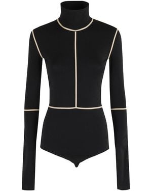 MM6 by Maison Martin Margiela Long-Sleeve Bodysuit - Black