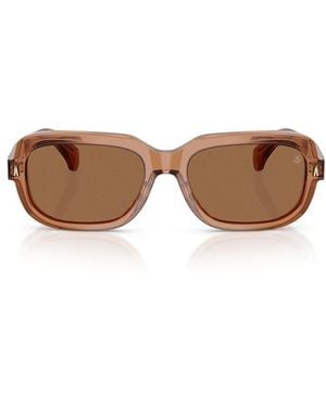 Moncler Suntrap Rectangular Frame Sunglasses - Natural
