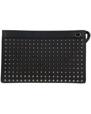 Christian Louboutin Studded Zip Clutch Bag - Black