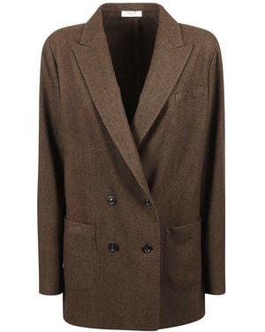 Boglioli Double-Breasted Blazer Jacket - Brown