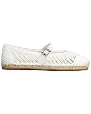 MICHAEL Michael Kors Lynn Buckle-Strapped Mesh Ballet Espadrilles - White