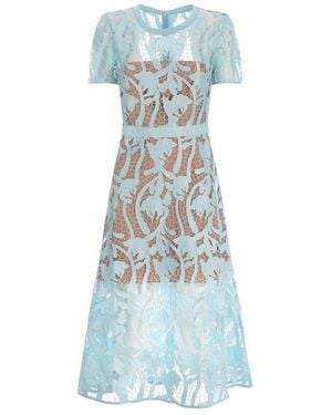 Self-Portrait Midi Dress - Blue