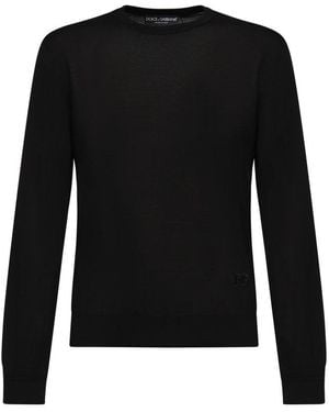 Dolce & Gabbana Long Sleeved Crewneck Sweater - Black