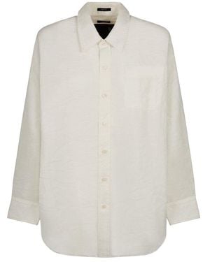 R13 Oversized Drop Neck Shirt - White