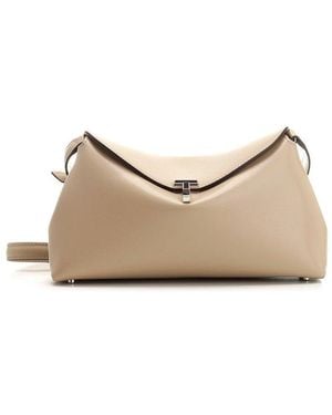 TOTEME T-Lock Foldover Clutch Bag - Natural