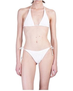 Mc2 Saint Barth Guiana Crinkle Triangle Top - Pink