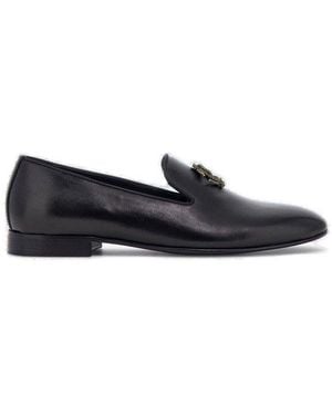 Roberto Cavalli Logo Plaque Slip-On Loafers - Black