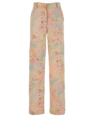 Dries Van Noten Embellished Linen Blend Paxy Pant - Natural