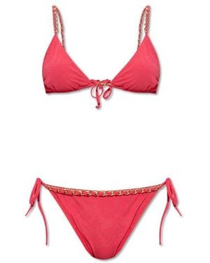 Balmain Two Piece Stretch Swimsuit - Red