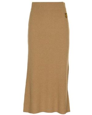 Maison Kitsuné Fox Head Patch Knit Midi Skirt - Natural