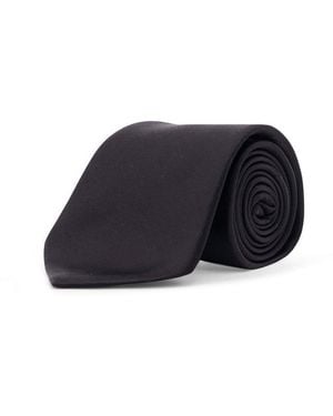 Saint Laurent Wide Tapered Tie - Blue