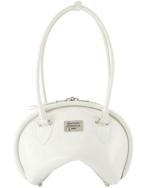 Acne Studios Bowlina Logo Plaque Mini Shoulder Bag - White