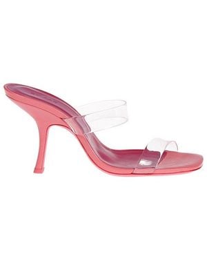 BY FAR Clara Square Toe Heeled Mules - Pink