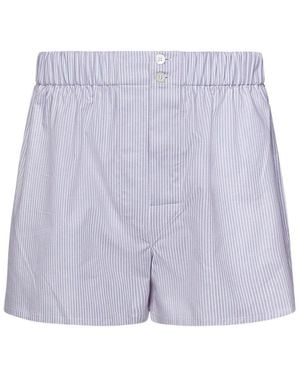 Brioni Pinstriped Elastic Waist Boxers - Purple