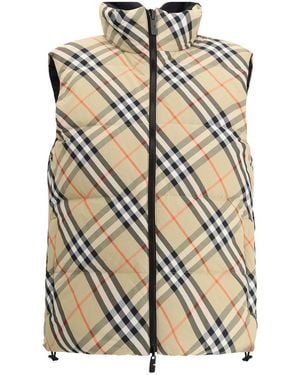 Burberry Checked Reversible Down Vest - Multicolour