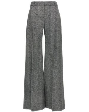 Ermanno Scervino Wide Leg Herringbone Trousers - Grey