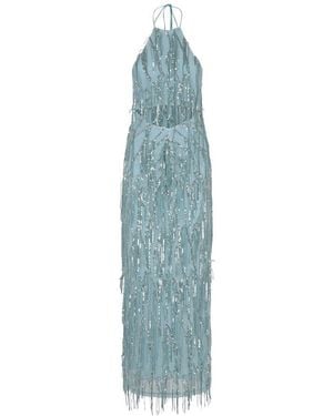 ROTATE BIRGER CHRISTENSEN Sequin Sleeveless Dress - Blue