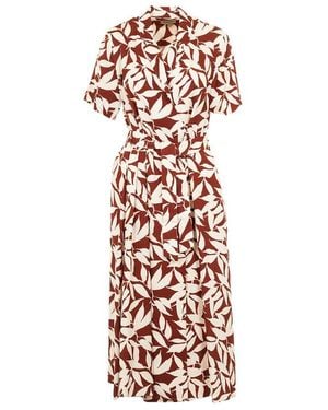 Woolrich Short Sleeved Printed Midi Dress - White
