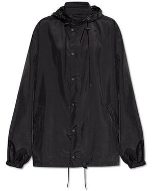 Balenciaga Hooded Oversized Jacket - Black