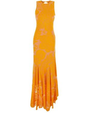 【ETRO】バーンアウト ストレッチ ジャージー ドレス Etro Burnout Stretch Jersey Dress With Cut-Out in Metallic