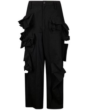 Yohji Yamamoto Box Detail Trousers - Black