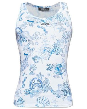 Versace Sleeveless Lingerie Top - Blue