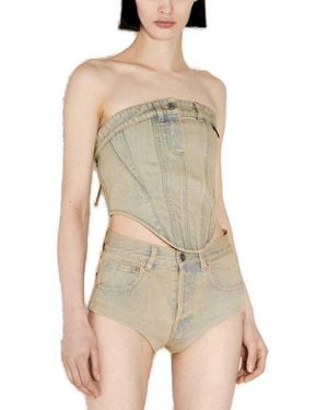 Vetements Strapless Denim Corset Top - Natural