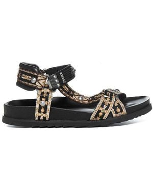Ash Ugo Studded Touch-Strap Sandals - Black