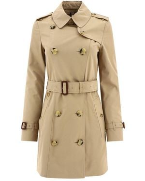 Burberry Belted-Waist Double-Breasted Trench Coat - Natural