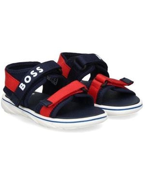 BOSS Signature Strap Sandals - Red