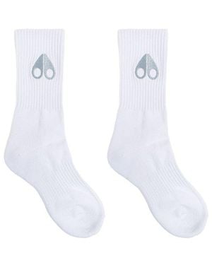 Moose Knuckles Logo Icon Socks - White