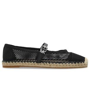 MICHAEL Michael Kors Lynn Buckle-Strapped Mesh Ballet Espadrilles - Black