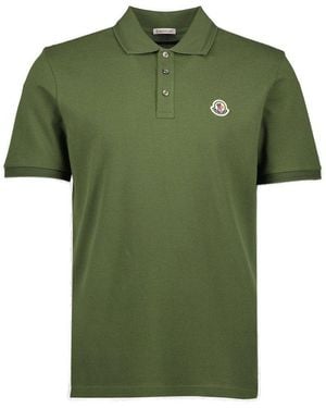 Moncler Logo Patch Short-Sleeved Polo Shirt - Green