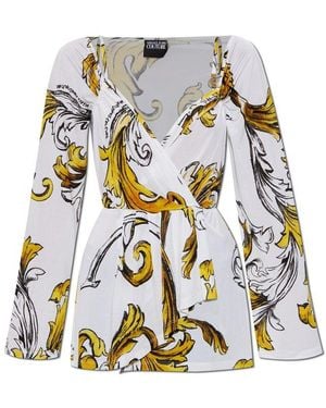 Versace Jeans Couture Baroque Wrap Top - White