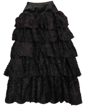 Karl Lagerfeld Karl Studio Frilled Maxi Skirt - Black