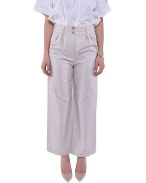 Woolrich Wide Leg Pleated Trousers - Purple