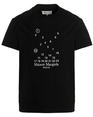 Maison Margiela Crewneck T-Shirt With Unique Logo Embroidery - Black