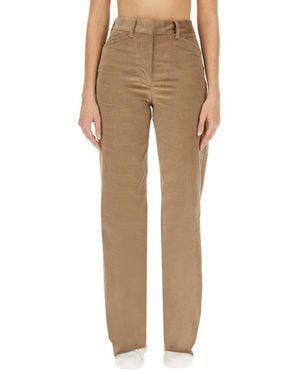 Paul Smith High Waist Straight Leg Trousers - Natural