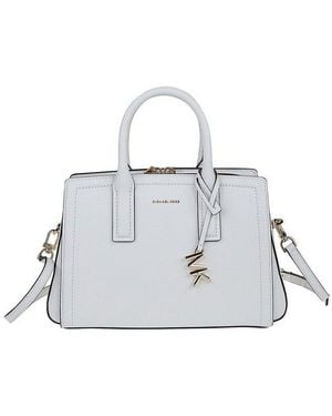 Michael Kors Michael Laila Small Pebbled Satchel Bag - White