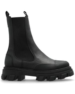 Ganni Round Toe Chelsea Boots - Black