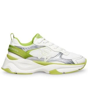 Stuart Weitzman Logo Patch Lace-Up Trainers - Green