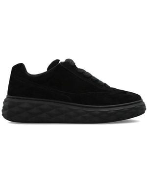 Jimmy Choo Round Toe Lace-Up Sneakers - Black
