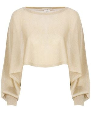 Kangra Draped Long Sleeve Top - Natural