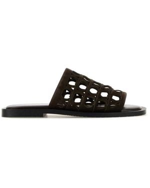 Ferragamo Gancini Slides - Black