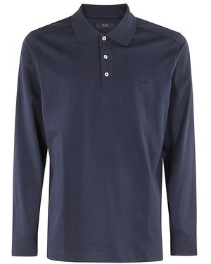 Fay Long Sleeve Polo Shirt - Blue