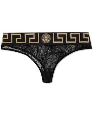 Versace Greca-Border Laced Briefs - Black