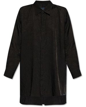 Yohji Yamamoto Buttoned Flared Hem Shirt - Black