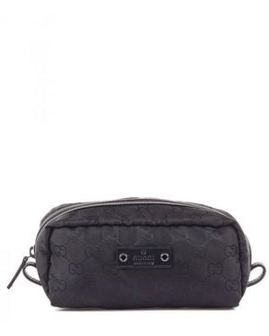 Gucci Logo Patch Gg Small Toiletry Case - Black