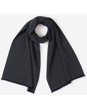 Fedeli Cashmere Knit Wrap Scarf - Blue